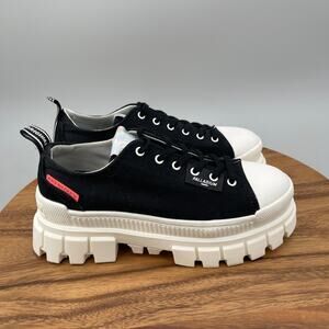 Palladium Revolt LO TX Shoes Womens Size 8 Black Marshmallow Platform Sneakers